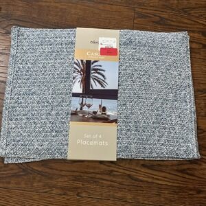 4 Colordrift Placemats Blue Indoor Outdoor Woven Polyester Casual Collection